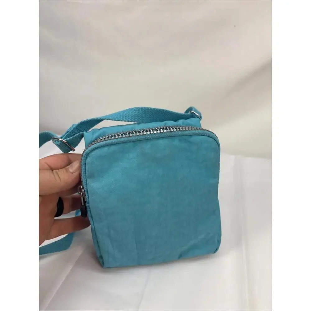 Kipling Eldorado Small Crossbody Bag Teal Pockets Card Slots Zip Snap Adjustable - Picture 7 of 8